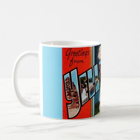 Retro Yellowstone Nationalpark Postcard Kaffeetasse (Links)