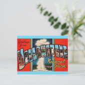 Retro Yellowstone Nationalpark Postcard Postkarte (Stehend Vorderseite)