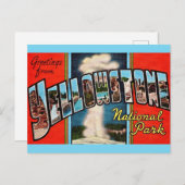 Retro Yellowstone Nationalpark Postcard Postkarte (Vorne/Hinten)