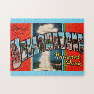 Retro Yellowstone Nationalpark Postcard Puzzle