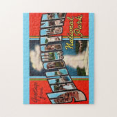 Retro Yellowstone Nationalpark Postcard Puzzle (Vertikal)