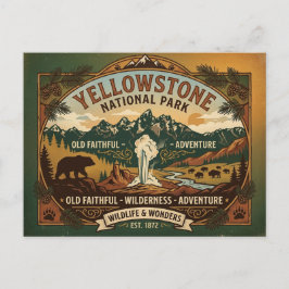 Retro Yellowstone Nationalpark Postkarte