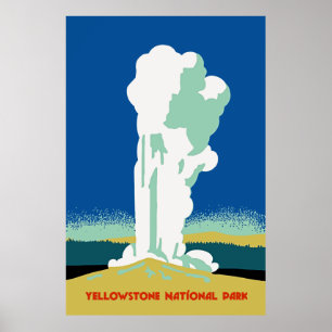 Retro Yellowstone Park Travel ad Poster