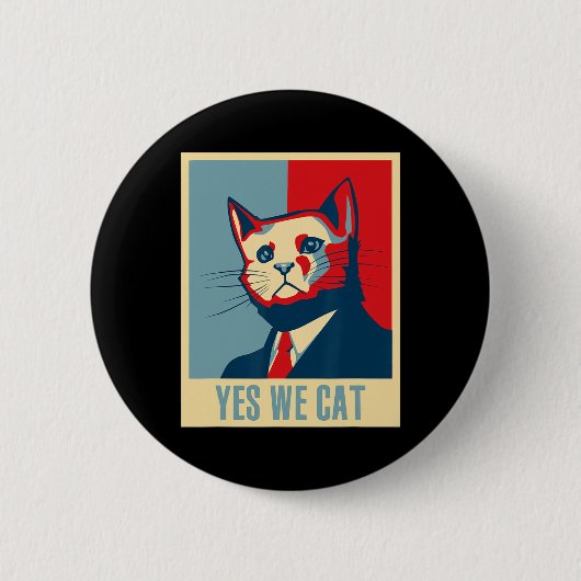 Retro Yes We Cat Funny Cat Lover Pet Besitzer Button (Vorderseite)