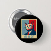 Retro Yes We Cat Funny Cat Lover Pet Besitzer Button (Vorne & Hinten)