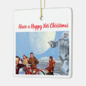 Retro Yeti Christmas Ornament, Personalized Family Keramikornament (Links)