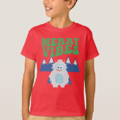 Retro Yeti Whimsical Kids Custom Christmas T-Shirt (Vorderseite)