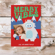 Retro Yeti Whimsical Kids Weihnachten