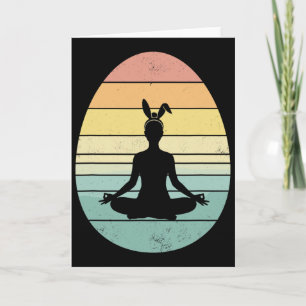 Retro Yoga Osterei Ostertag Meditation Frauen Karte