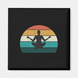 Retro-Yoga-Position Vintage-Mind-Meditation Körper Magnet