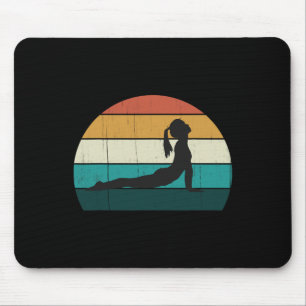 Retro-Yoga-Position Vintage-Mind-Meditation Körper Mousepad