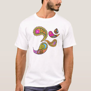Retro Yoga-T - Shirt Paisleys OM