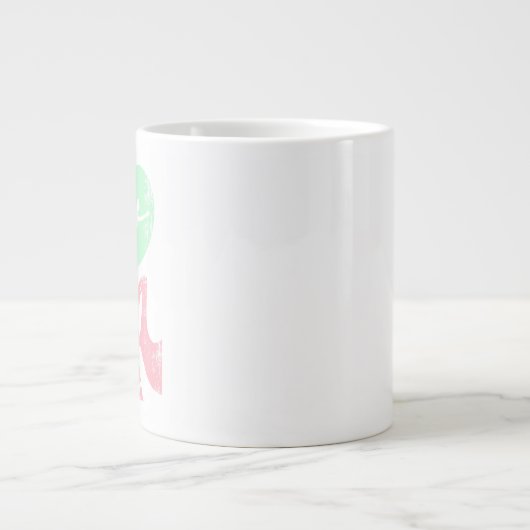 Retro-Yoga-Typografie mit Silhouetten von Posen Jumbo-Tasse (Vorderseite)