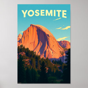Retro Yosemite Kalifornien Reise Illustration Poster
