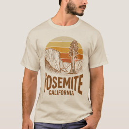 Retro Yosemite Kalifornien Sonnenuntergang Nationa T-Shirt