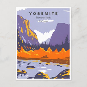 Retro Yosemite National Park Half Dome Kalifornien Postkarte