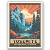 Retro Yosemite Nationalpark California Aufkleber (Vorderseite)