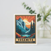 Retro Yosemite Nationalpark California Postkarte (Stehend Vorderseite)