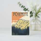 Retro Yosemite Nationalpark Halbkugel Kuppel Kalif Postkarte (Stehend Vorderseite)