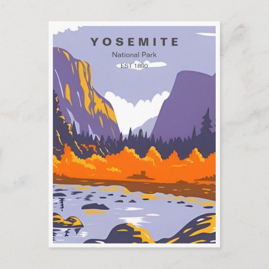 Retro Yosemite Nationalpark Halbkugel Kuppel Kalif Postkarte (Vorderseite)