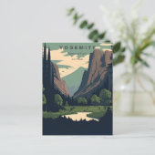 Retro Yosemite Nationalpark Halbkugel Kuppel Kalif Postkarte (Stehend Vorderseite)