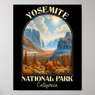 Retro Yosemite Nationalpark Herbst Camping Poster