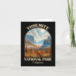 Retro Yosemite Nationalpark Herbstsaison Camping Karte