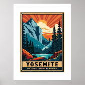 Retro Yosemite Nationalpark Poster (Vorne)