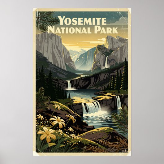 Retro Yosemite-Nationalpark Poster (Vorne)