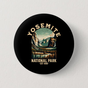 Retro Yosemite Nationalpark USA Vintage Wandern Button