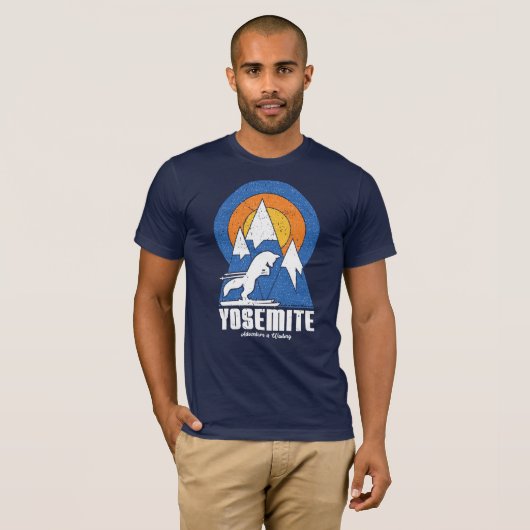 Retro Yosemite Ski White Fox T - Shirt (Vorne ganz)