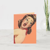 Retro You Are So Awesome note Card awestruck lady Karte (Vorderseite)