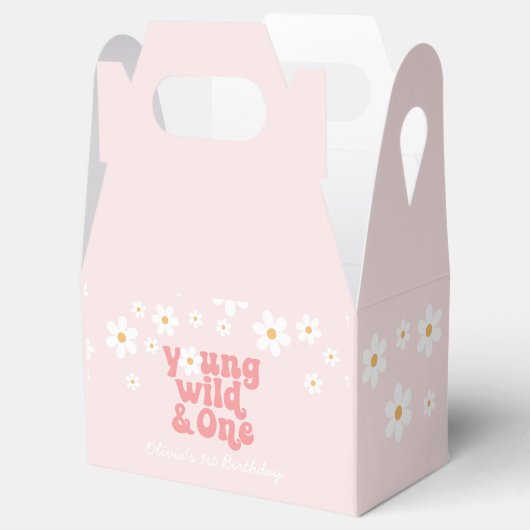 Retro Young Wild One Pink Daisy Gevor Box Geschenkschachtel (Geöffnet)