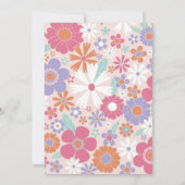 Retro Young Wild Three Pink Floral Einladung (Rückseite)