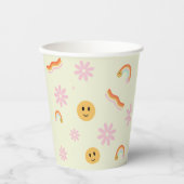 Retro Young Wild und Three Birthday Pappbecher (Vorderseite)