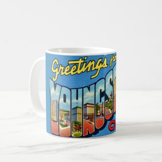 Retro Youngstown Ohio Greeting  Kaffeetasse (Vorderseite Links)