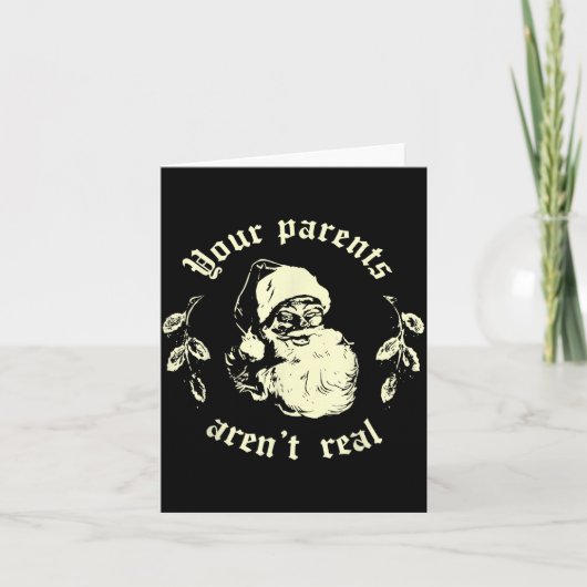 Retro Your Parents Aren't Real Santa Funny Christm Karte (Vorderseite)
