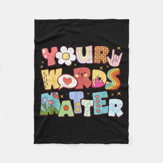 Retro Your Words Sped Special Education Teacher Ki Fleecedecke (Vorderseite)