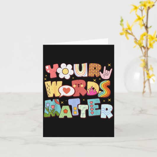 Retro Your Words Sped Special Education Teacher Ki Karte (Gelbe Blume)