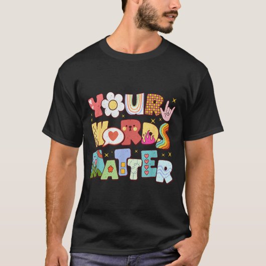 Retro Your Words Sped Special Education Teacher Ki T-Shirt (Vorderseite)