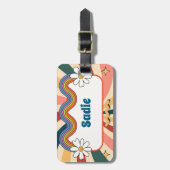 Retro Youth Camp Personalisiert Gepäckanhänger (Vorderseite vertikal)