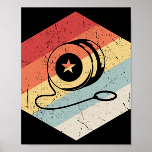 Retro-Yoyo in bunten Farben aus den 70ern Poster