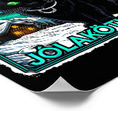 Retro Yule Cat Icelandic This Home Protected Jólak Poster (Ecke)