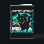 Retro Yule Cat Isländisch Dieses Zuhause Geschützt Karte<br><div class="desc">Retro Yule Cat Isländisch Dieses Zuhause Geschützt Jólakötturinn</div>
