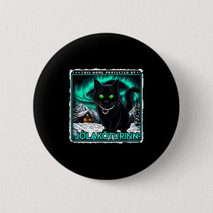 Retro Yule-Katze Isländisch Dieses Zuhause Geschüt Button