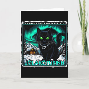 Retro Yule-Katze Isländisch Dieses Zuhause Geschüt Karte
