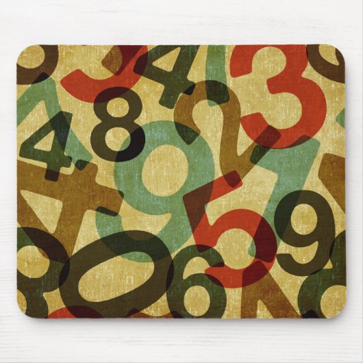 Retro-Zahlen-Textur-Mauspad Mousepad (Vorne)