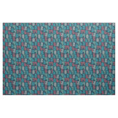 Retro-Zahlen Ultramarine blaues Gewebe Stoff (Fat Quarter (45,7 x 55,9 cm))