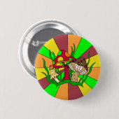 Retro Zauberpilze   Button (Vorne & Hinten)