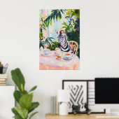 Retro Zebra Poster, Zebra Oil Painting, Vintage Poster (Heimbüro)